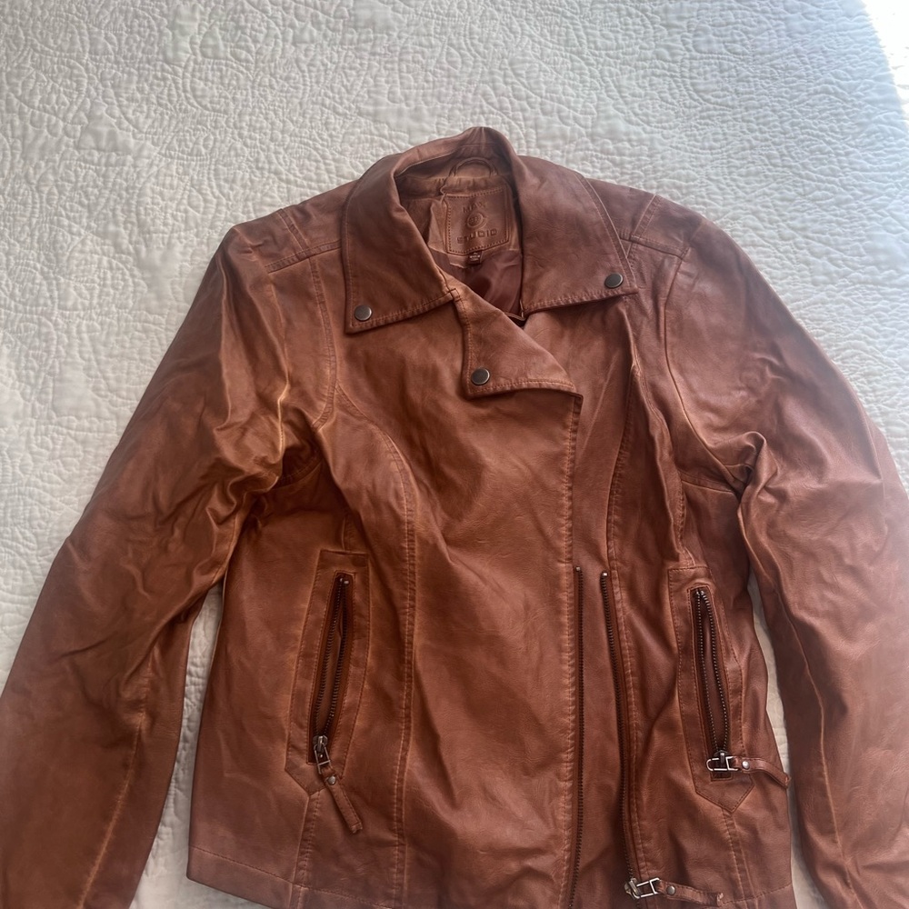 Max Studio Tan Leather Jacket